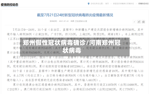 郑州假性冠状病毒确诊/河南郑州冠状病毒
