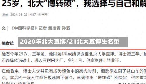 2020年北大直博/21北大直博生名单