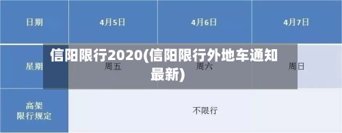 信阳限行2020(信阳限行外地车通知最新)