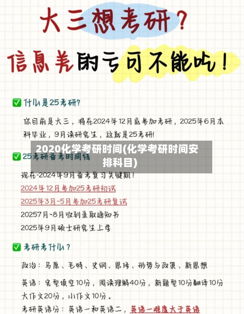 2020化学考研时间(化学考研时间安排科目)
