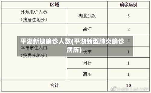 平湖新埭确诊人数(平湖新型肺炎确诊病历)