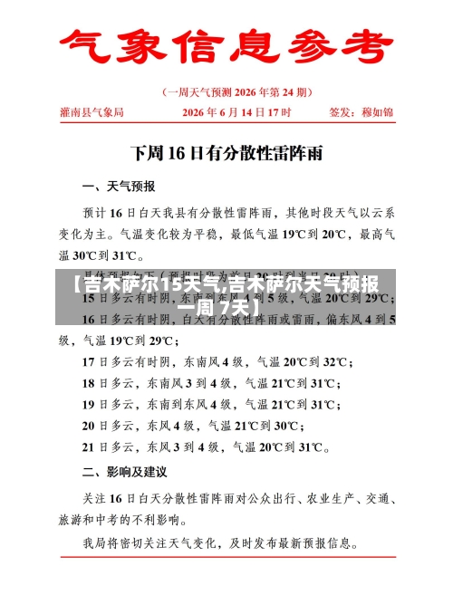 【吉木萨尔15天气,吉木萨尔天气预报一周 7天】