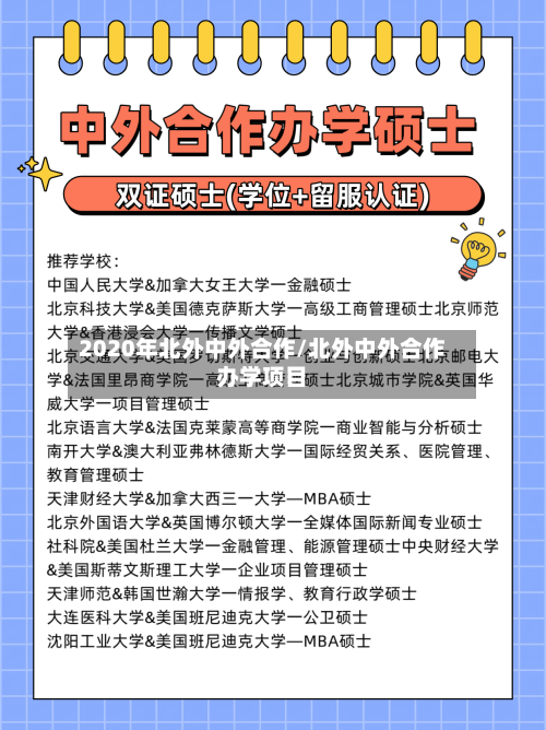 2020年北外中外合作/北外中外合作办学项目