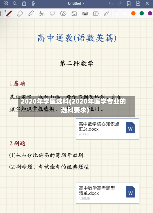 2020年学医选科(2020年医学专业的选科要求)