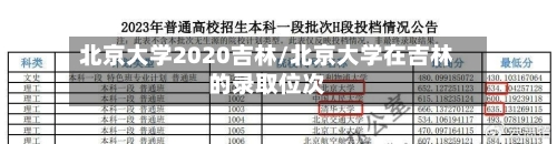 北京大学2020吉林/北京大学在吉林的录取位次