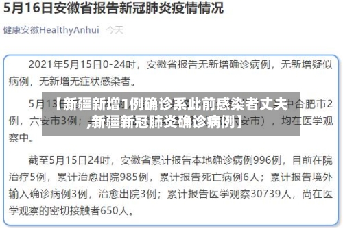 【新疆新增1例确诊系此前感染者丈夫,新疆新冠肺炎确诊病例】