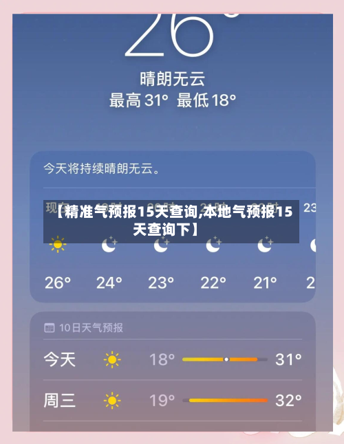 【精准气预报15天查询,本地气预报15天查询下】