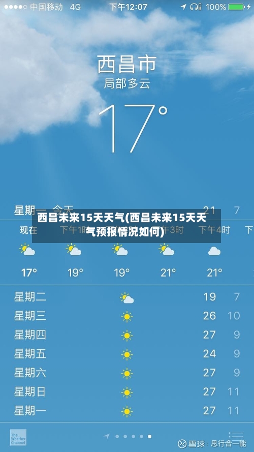 西昌未来15天天气(西昌未来15天天气预报情况如何)