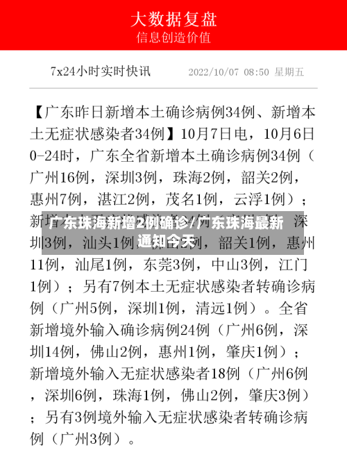 广东珠海新增2例确诊/广东珠海最新通知今天