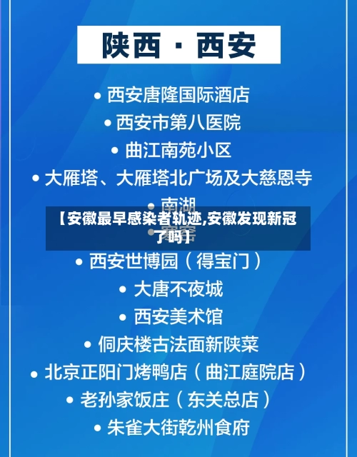 【安徽最早感染者轨迹,安徽发现新冠了吗】