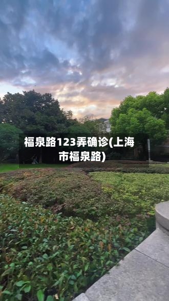福泉路123弄确诊(上海市福泉路)