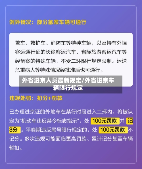 外省进京人员最新规定/外省进京车辆限行规定