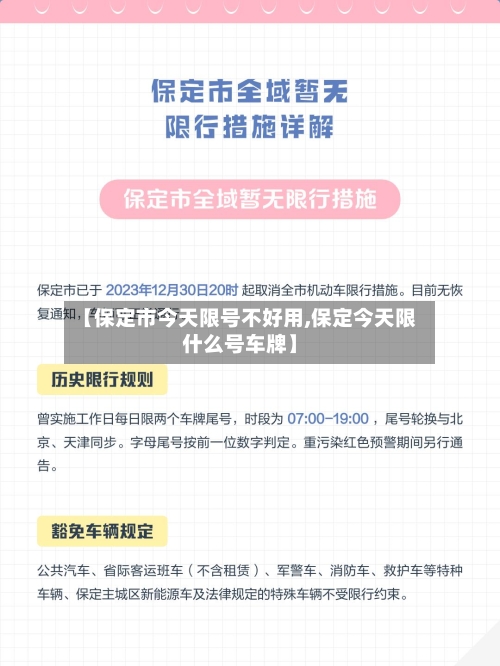 【保定市今天限号不好用,保定今天限什么号车牌】