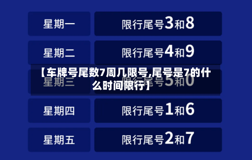 【车牌号尾数7周几限号,尾号是7的什么时间限行】