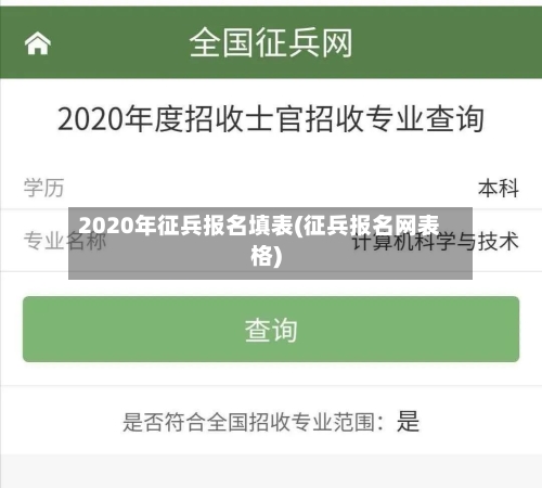 2020年征兵报名填表(征兵报名网表格)