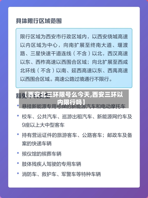 【西安北三环限号么今天,西安三环以内限行吗】