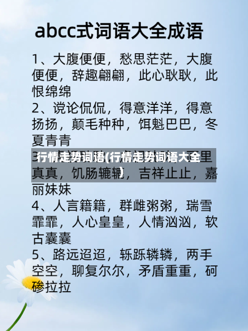 行情走势词语(行情走势词语大全)