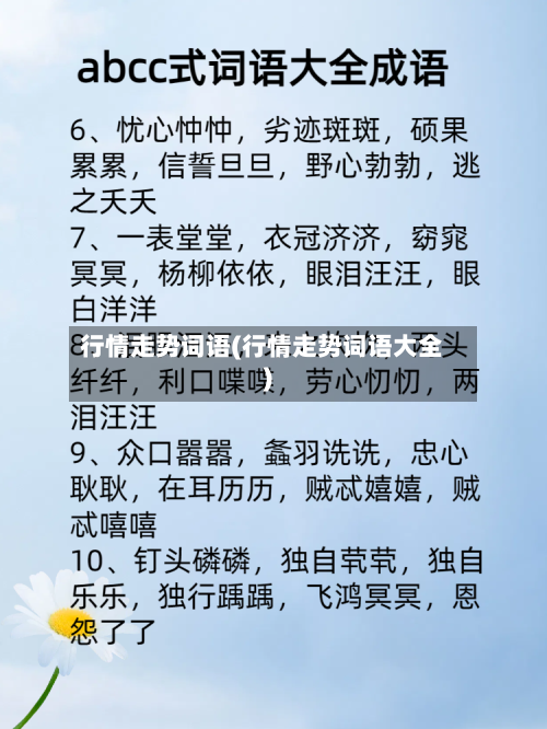 行情走势词语(行情走势词语大全)