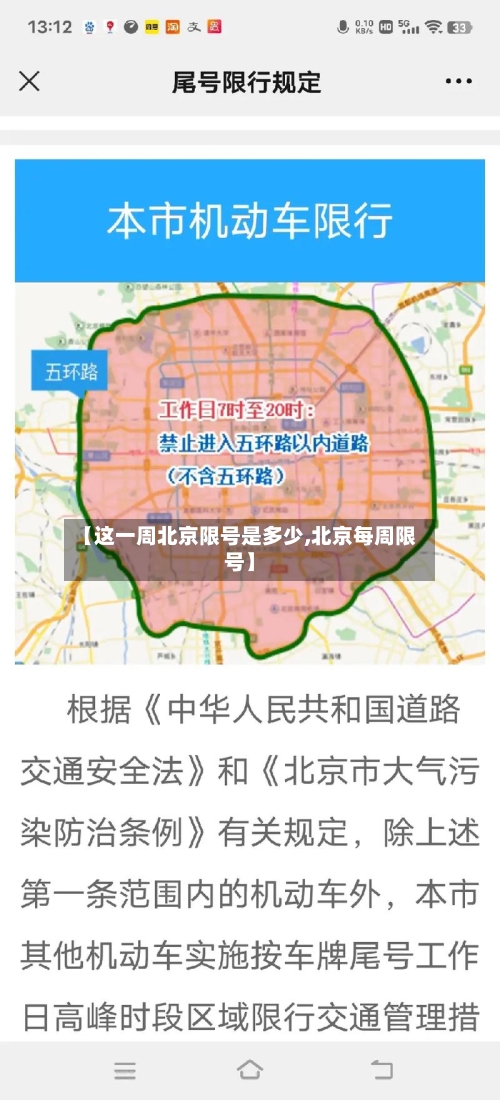 【这一周北京限号是多少,北京每周限号】