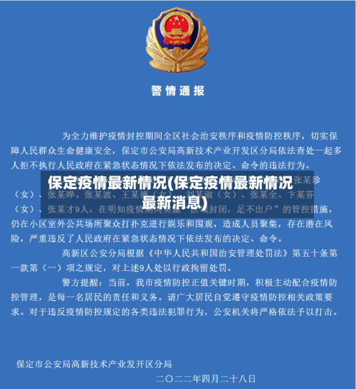 保定疫情最新情况(保定疫情最新情况最新消息)