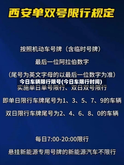 今日车辆限行限号(今日车限行时间)