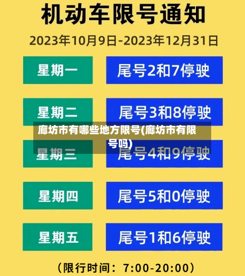 廊坊市有哪些地方限号(廊坊市有限号吗)