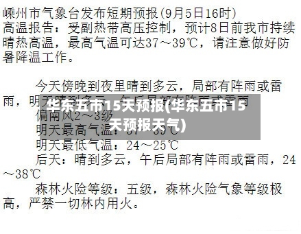 华东五市15天预报(华东五市15天预报天气)