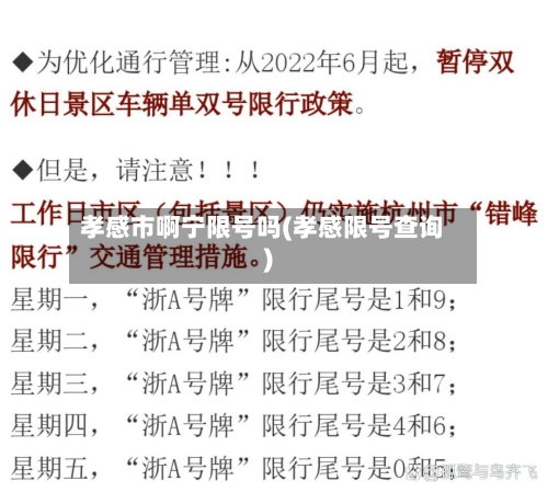 孝感市啊宁限号吗(孝感限号查询)