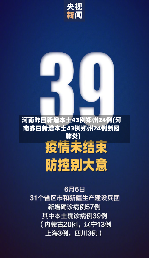 河南昨日新增本土43例郑州24例(河南昨日新增本土43例郑州24例新冠肺炎)