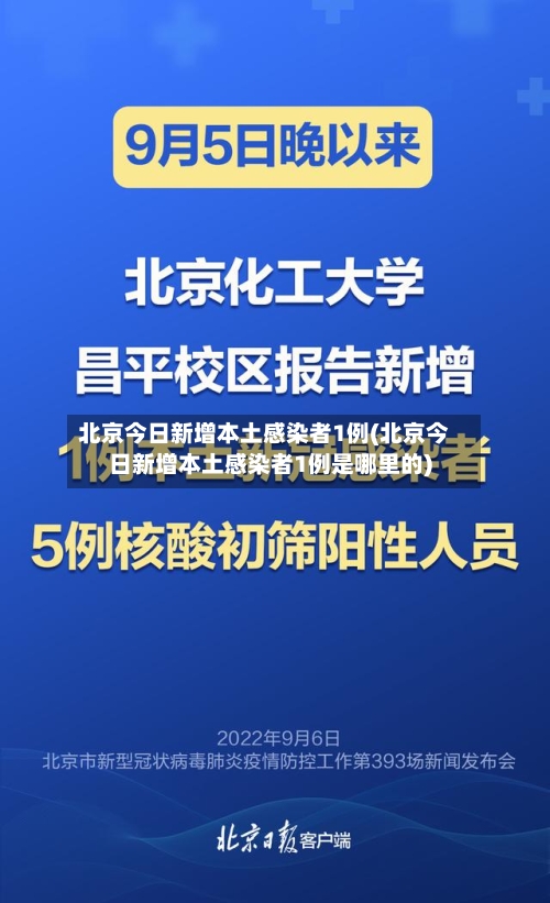 北京今日新增本土感染者1例(北京今日新增本土感染者1例是哪里的)