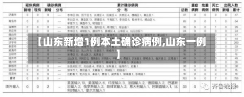 【山东新增1例本土确诊病例,山东一例】