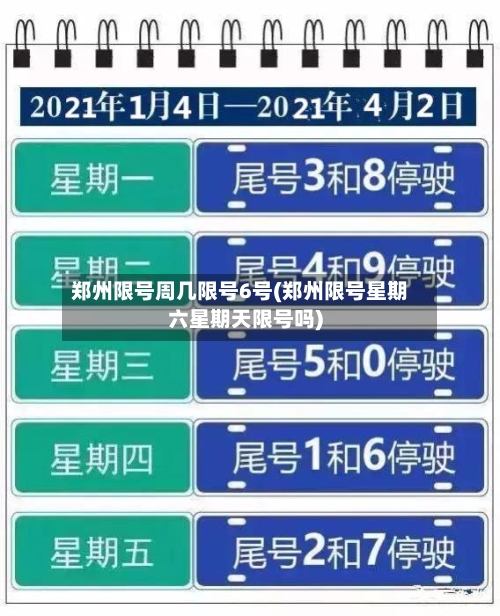 郑州限号周几限号6号(郑州限号星期六星期天限号吗)