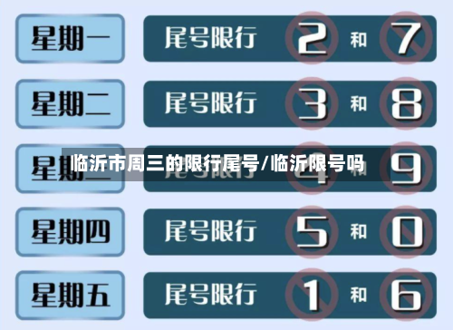临沂市周三的限行尾号/临沂限号吗