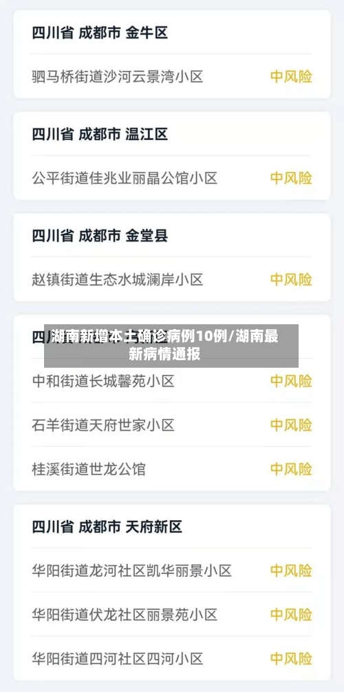湖南新增本土确诊病例10例/湖南最新病情通报