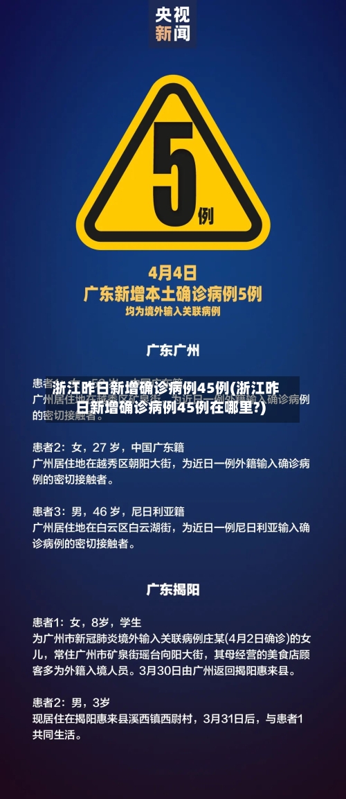 浙江昨日新增确诊病例45例(浙江昨日新增确诊病例45例在哪里?)