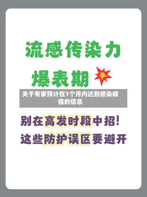 关于专家预计在1个月内达到感染峰值的信息