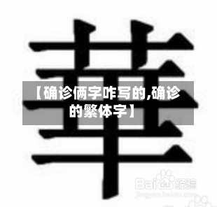 【确诊俩字咋写的,确诊的繁体字】