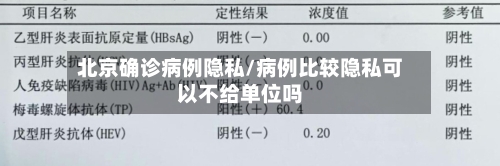 北京确诊病例隐私/病例比较隐私可以不给单位吗