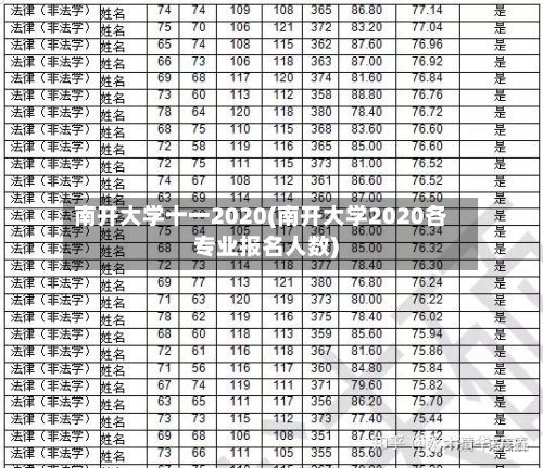 南开大学十一2020(南开大学2020各专业报名人数)