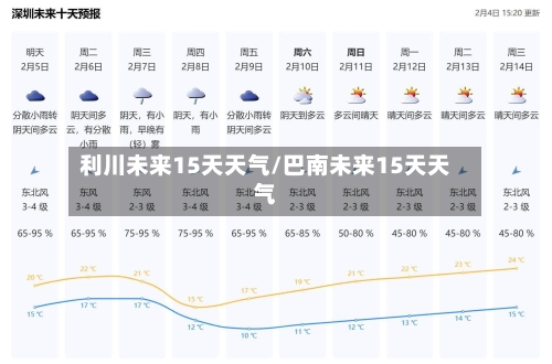 利川未来15天天气/巴南未来15天天气